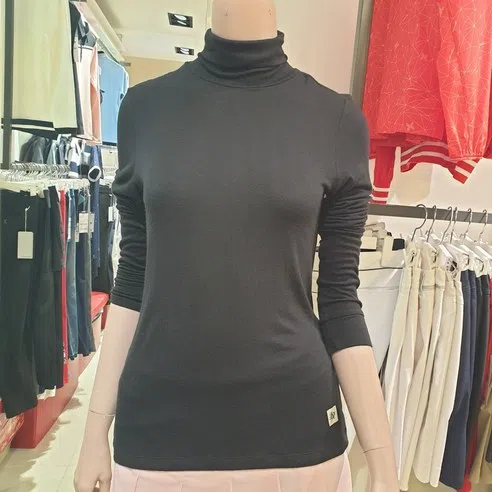 [제이디엑스] 봄 가을 간절기 소프트한 터치감의 원단의 여성 캐주얼 기본 하이넥 티셔츠