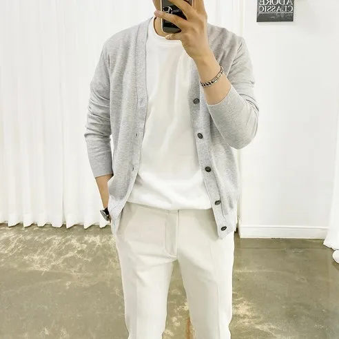 아도르클래식 6컬러 캐시미어 긴팔 니트 가디건