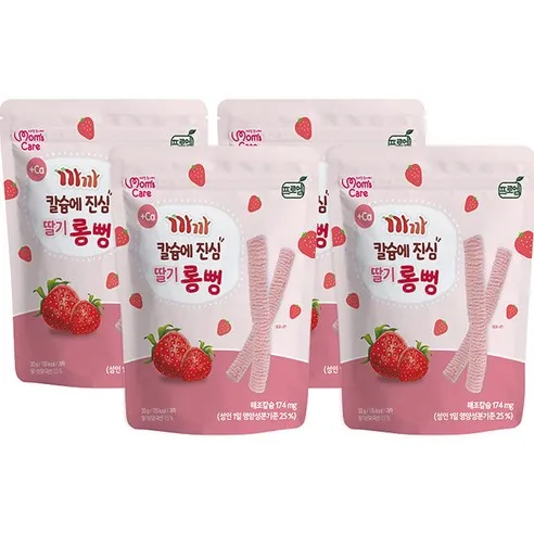 프로엠 유아용 까까 칼슘에 진심 딸기 롱뻥 과자 30g