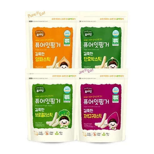퓨어잇 핑거 길쭉한 야채스틱 과자 4종 세트