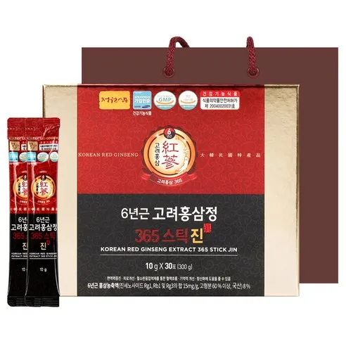 정원삼 6년근 고려홍삼정 365스틱 진 + 쇼핑백