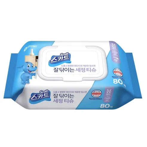스카트 잘닦이는 세정티슈 80매