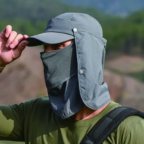 볼라비 낚시 모자 햇빛 uv 자외선 차단 등산 사파리 정글 남자 여성 모자 마스크 썬캡