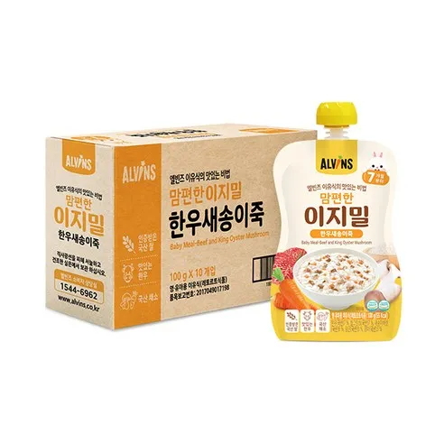 엘빈즈 이지밀 맘편한 파우치 이유식 7개월 이상