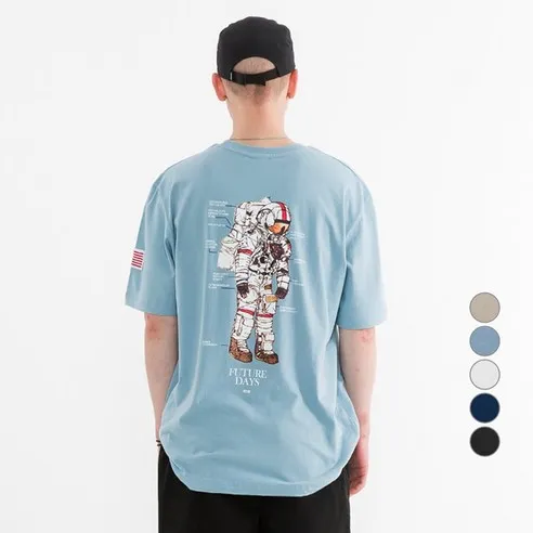 플루크 남녀공용 우주인 반팔티셔츠 FST105