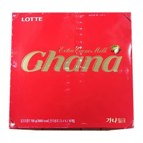 롯데제과 가나 밀크 초콜릿  70g, 10개