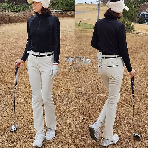 겨울용 기모 여성 골프바지 기능성 라베 슬림 부츠컷팬츠 S~XL 빅사이즈 골프웨어 연습복