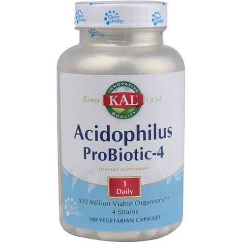 Kal 애시도필러스 프로바이오틱-4 유산균 베지테리안 캡슐, 100정, 1개