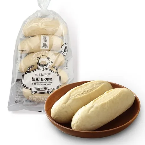 [신라명과]오갓빵 쁘띠바게트 (냉동반제) 샌드위치 식사빵, 75g, 5개