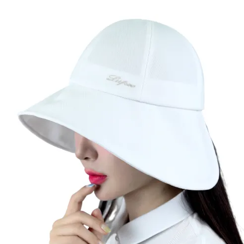 루페오 여성 자수 와이드 챙넓은 골프 버킷햇 벙거지 모자