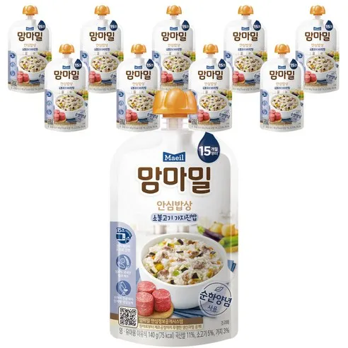 맘마밀 안심밥상 레토르트이유식, 소불고기 가지진밥, 140g, 10개