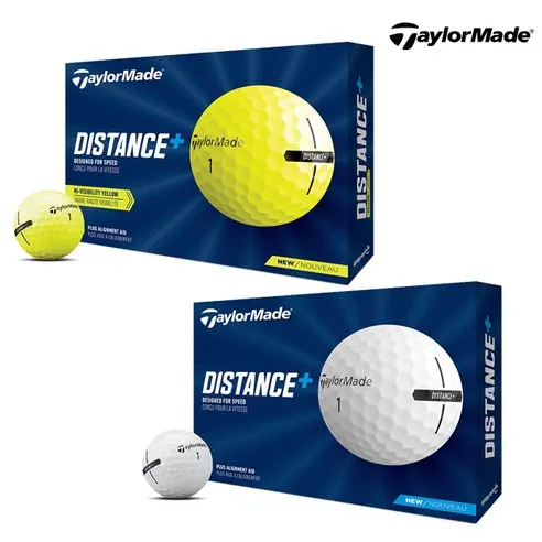 테일러메이드 디스턴스 플러스 Distance Plus 2피스 골프공 골프볼, 옐로우, 1개